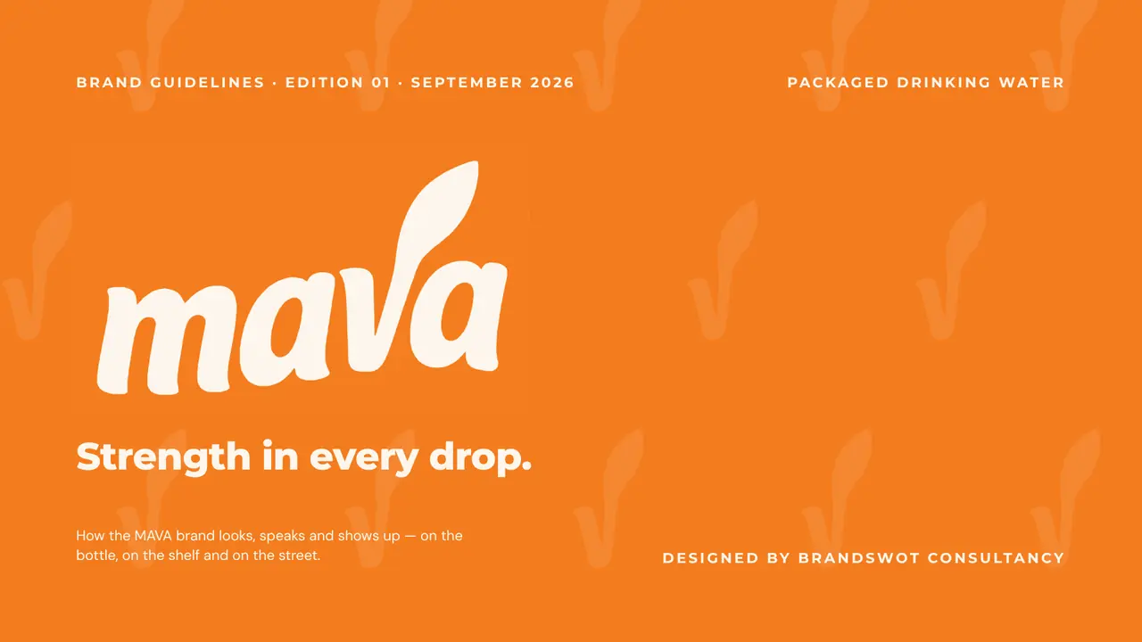 MAVA Cold Beverages brand book cover