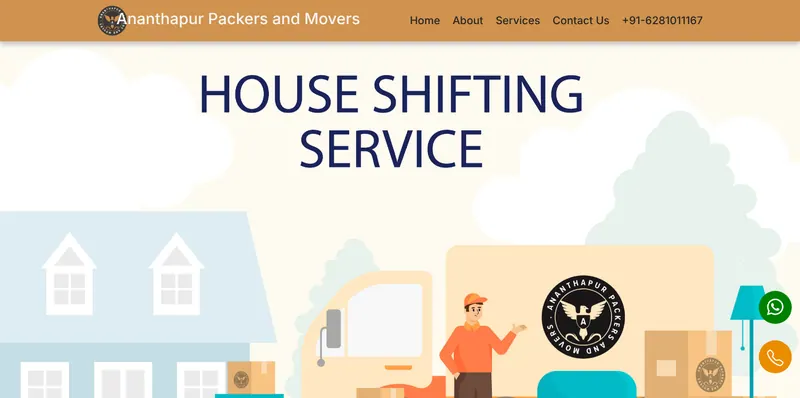 Ananthapur Packers and Movers website home page