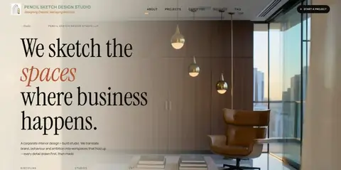 Pencil Sketch Design Studio website