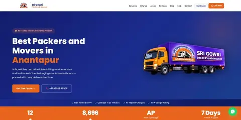 Sri Gowri Packers & Movers website