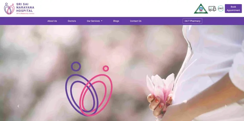 Sri Sai Narayana Hospital website home page