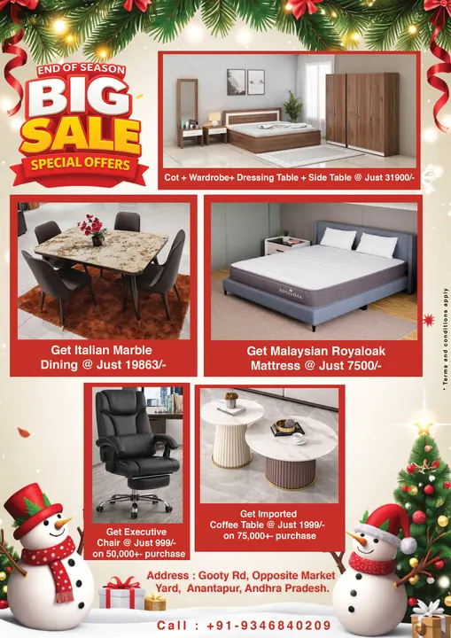Mamatha Furniture: Big sale offers, back