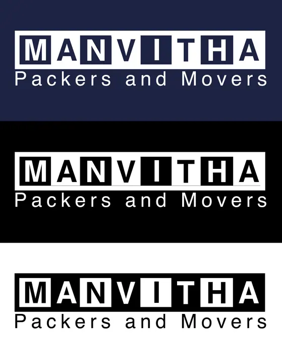 Manvitha Packers and Movers: Logo in three colourways