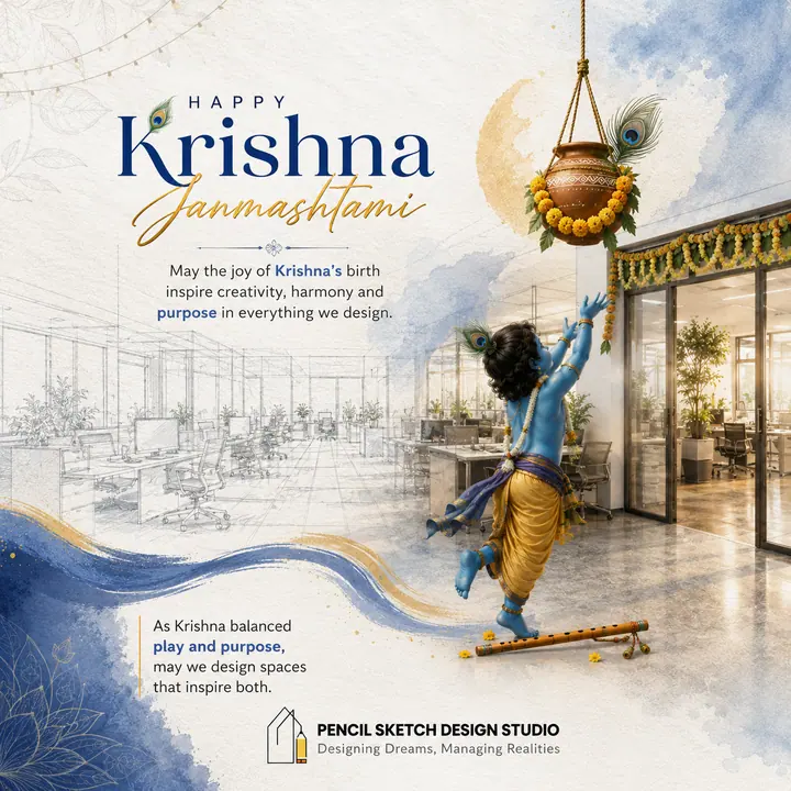 Pencil Sketch Design Studio: Krishna Janmashtami