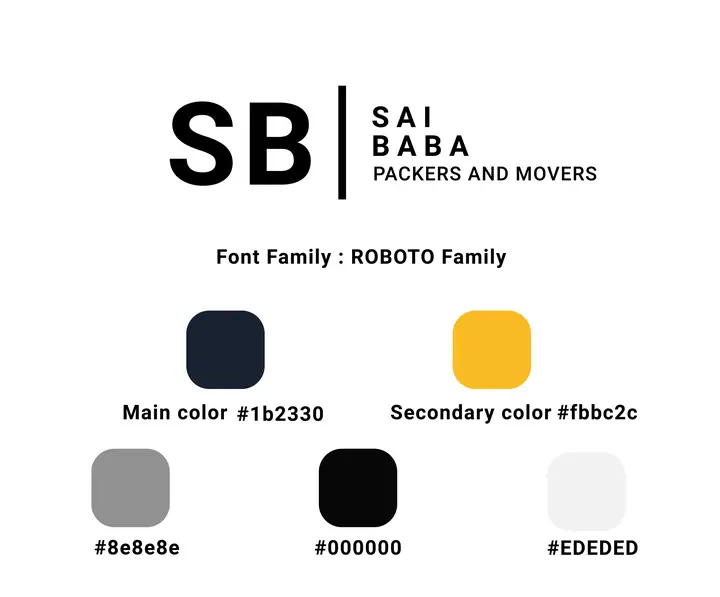 SB Packers and Movers: Logo, type and palette