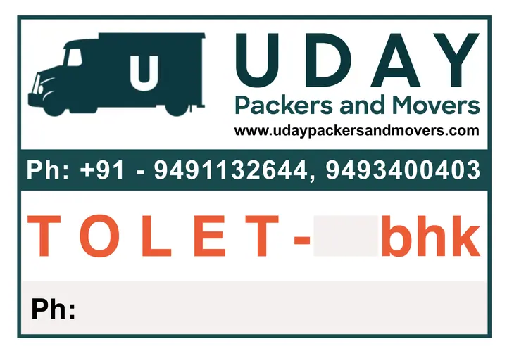 Uday Packers and Movers: To-let board